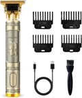 Cordless Hair & Beard Trimmer with 4 Guide Combs,Rechargeable T-Blade Hair Edgers Hair Clippers for Zero Gapped Haircut,Professional Electric Hair Trimmer Gifts for Men & Fathers Day,Bronze