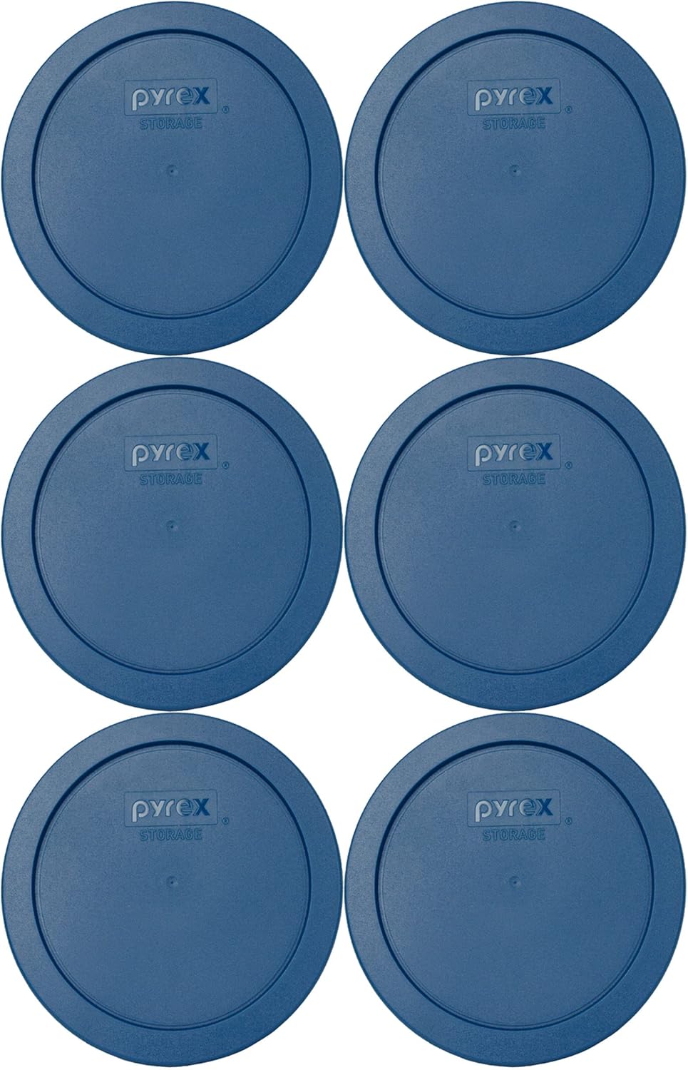 Pyrex 7402-PC 6/7-Cup Blue Spruce Food Storage Replacement Lids - 6 Pack