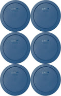 Pyrex 7402-PC 6/7-Cup Blue Spruce Food Storage Replacement Lids - 6 Pack