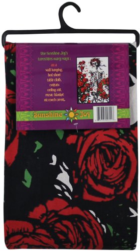 3D Bertha Skeleton and Roses Tapestry Wall Art Beach Sheet 60x90 Inches Y28073