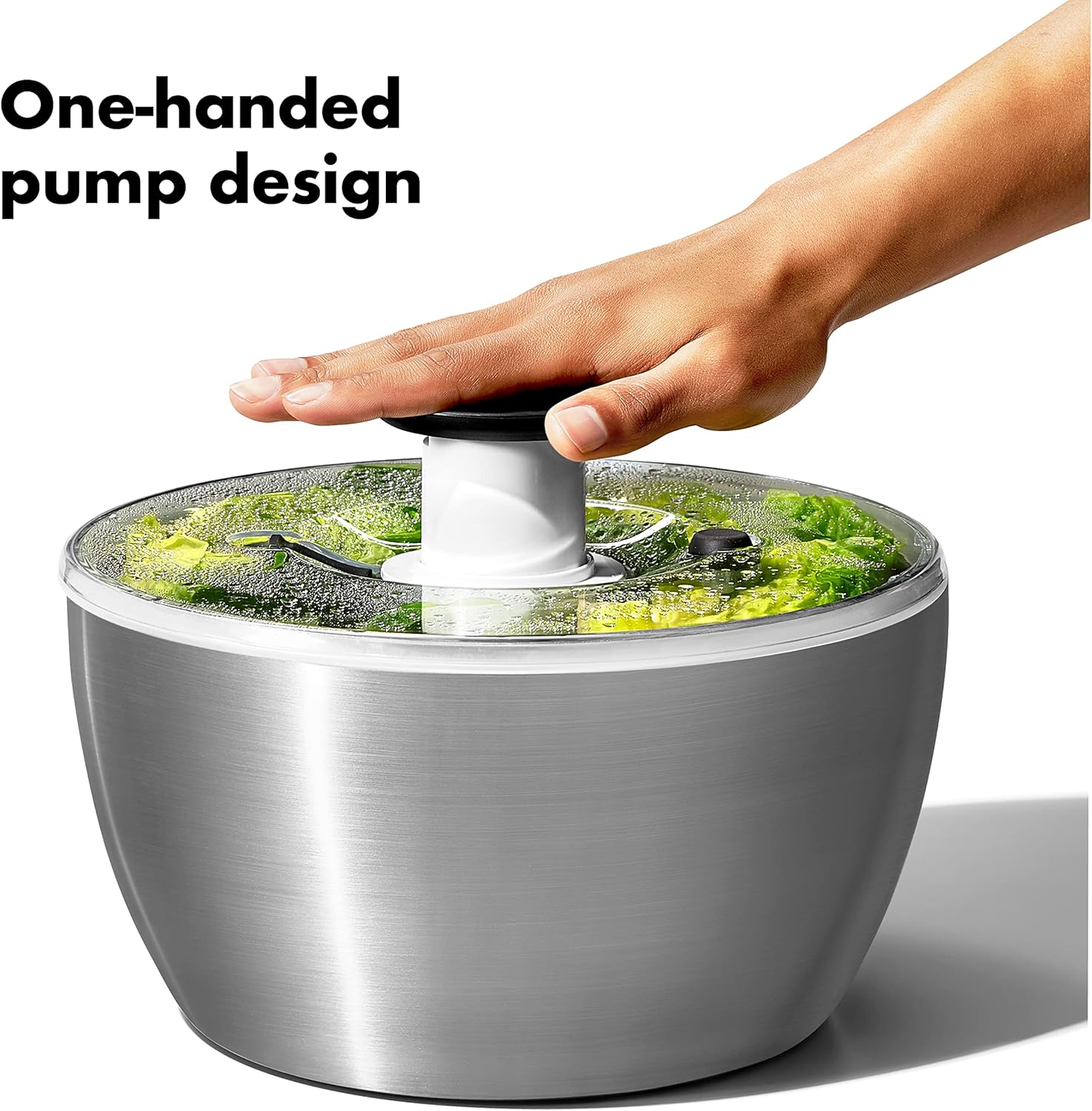 Stainless Steel Salad Spinner, 6.34 Qt. G495055