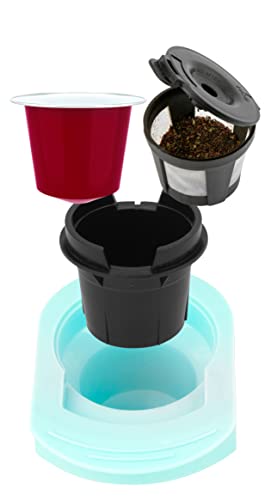 Single Coffee Maker for K-Cup & Pods, 14 oz, Reusable Filter Basket, Aqua P5089