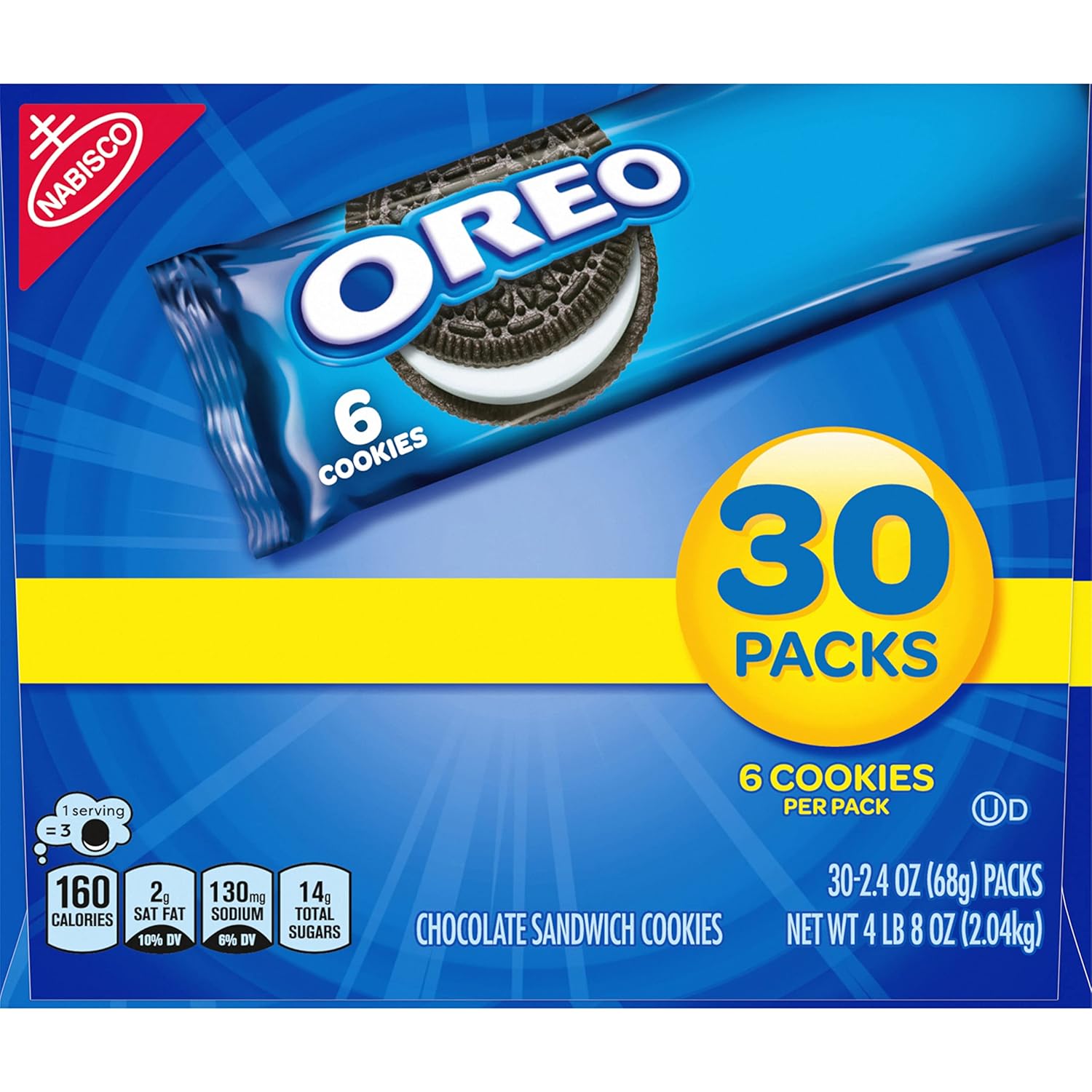 Chocolate Sandwich Cookies, 120 Snack Packs N165046