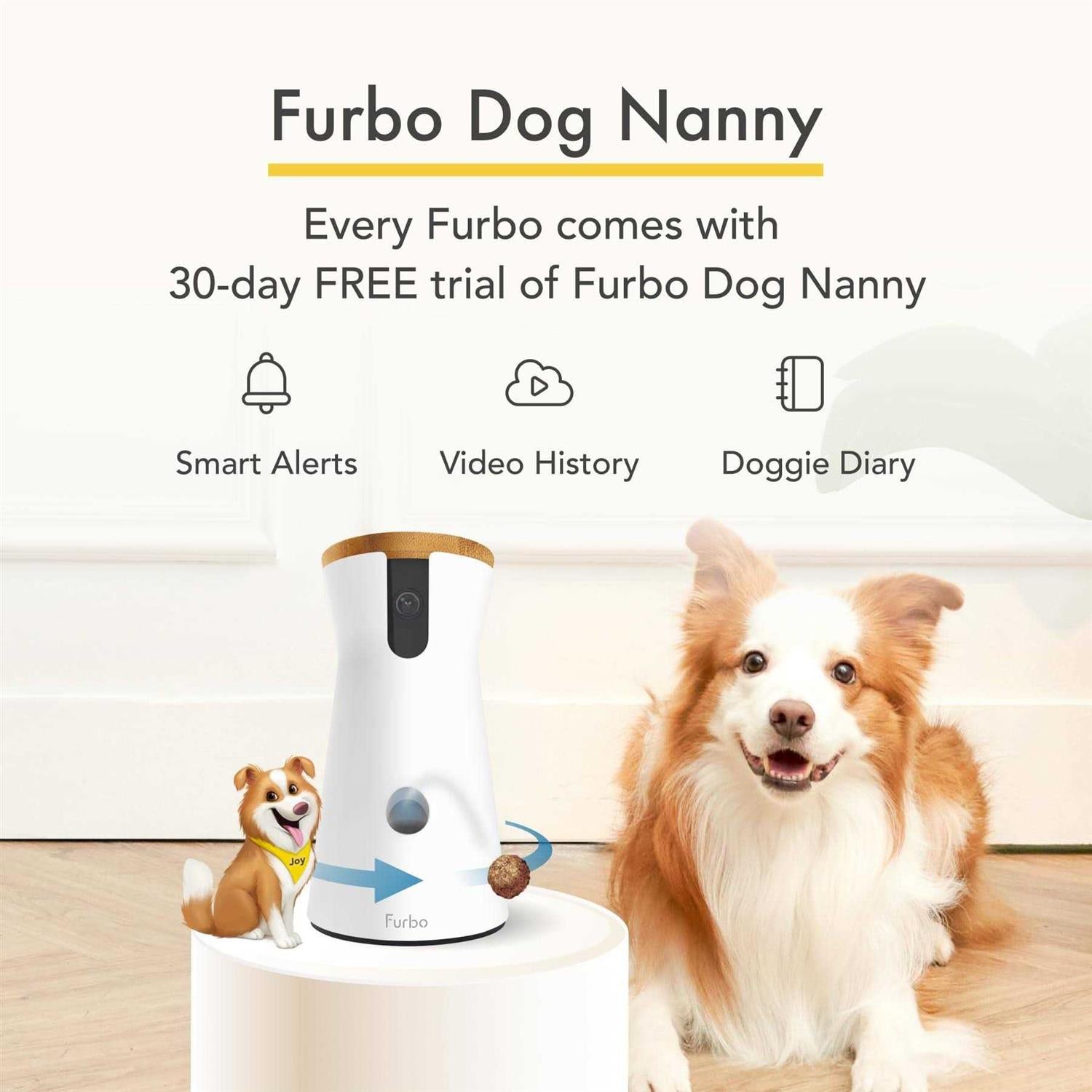 360° Rotating Dog Camera with Treat Tossing W82205