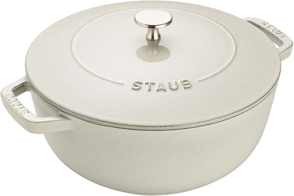 Staub Cast Iron 3.75-qt Essential French Oven - White Truffle, Made in France