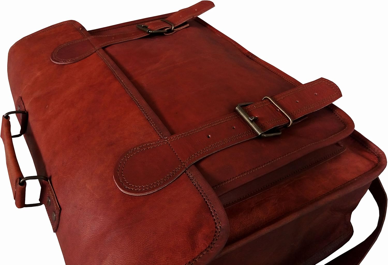 Vintage Leather Messenger Bag Laptop Briefcase Crossbody Q2855