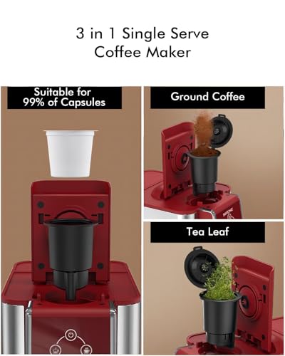 Single Serve Coffee Machine, 3 in 1 Pod and Ground Coffee Brewer M8466