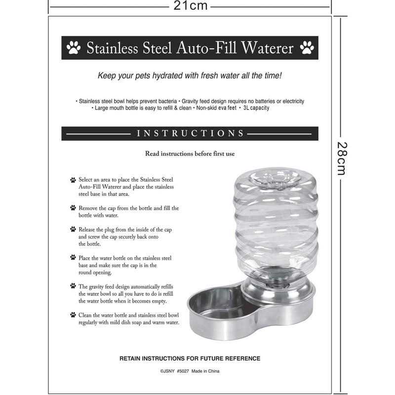Stainless Steel Pet Water Fountain Bowl K97096