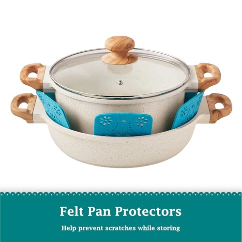 14-Piece Cast Aluminum Cookware Set with Nonstick Coating, Charcoal Speckle P77458