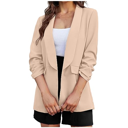 Women's Casual Ruffle Cardigan Jacket with Pockets W1299