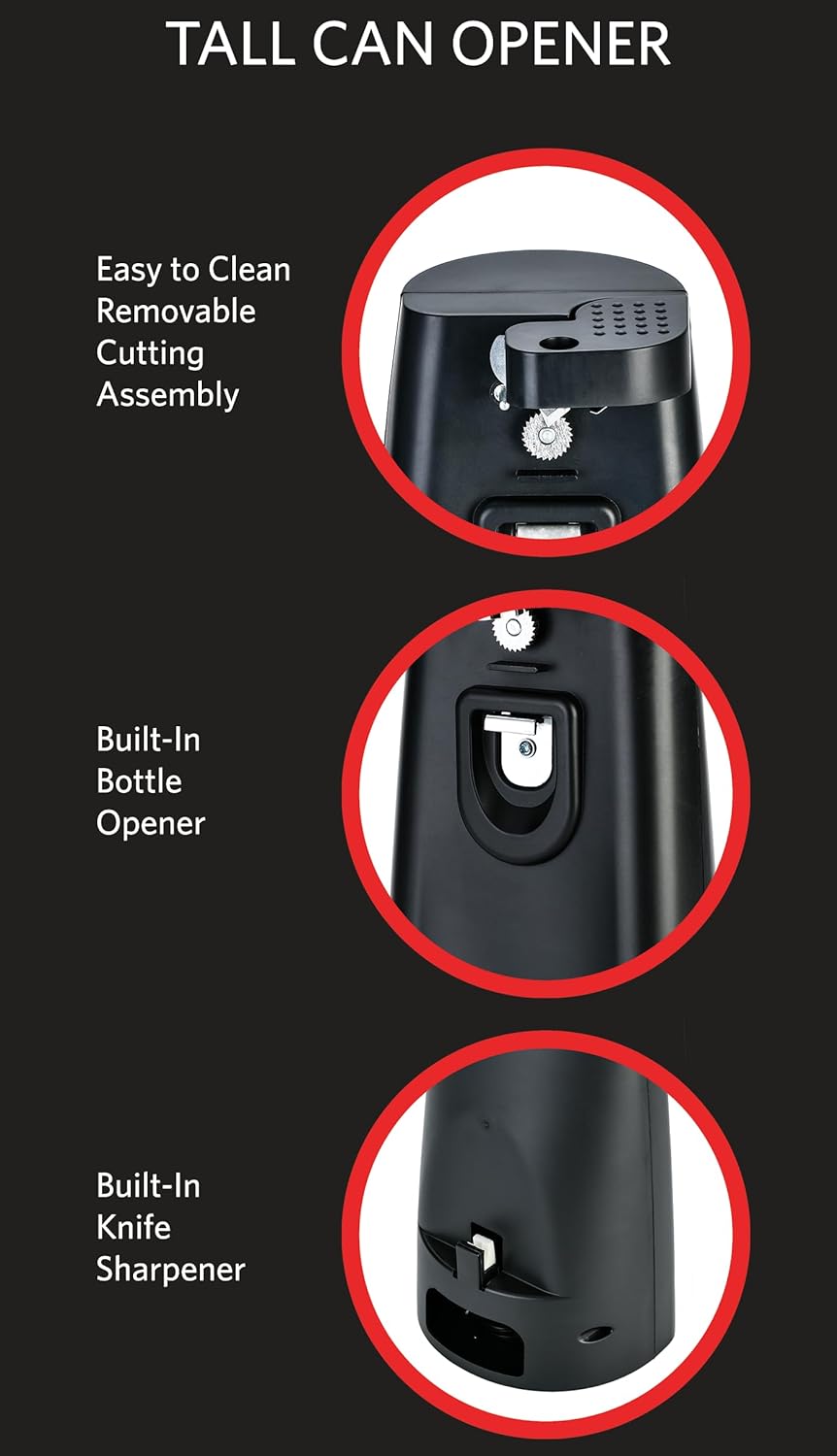Tall Can Opener, Black B22956