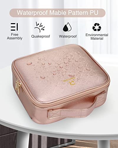 Travel Makeup Train Case with Adjustable Dividers and Shoulder Strap R396936