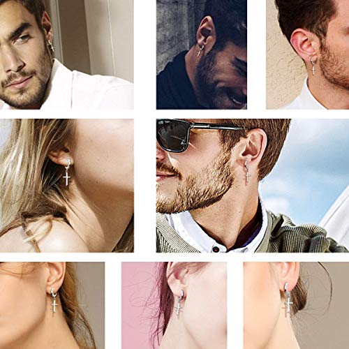 Dainty Cross Huggie Hoop Earrings for Women Men Z97381