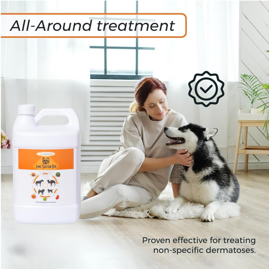 Lime Sulfur Dip and Antiparasitic Dog Shampoo with Salicylic Acid, 1 Gallon I121860