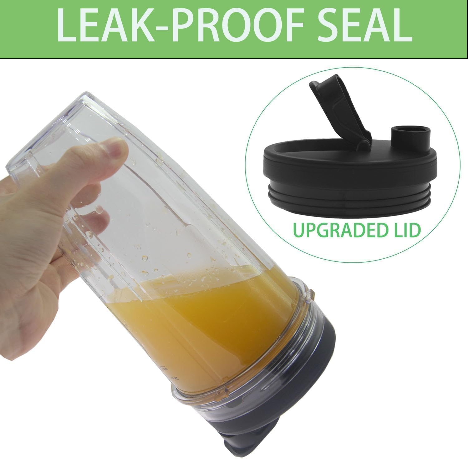 24oz Blender Cups with To-Go Lids and 7-Fin Blade, 2 Pack R938