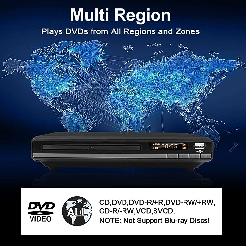 DVD Player for TV with HDMI and USB Input, Region-Free, 1080P G809
