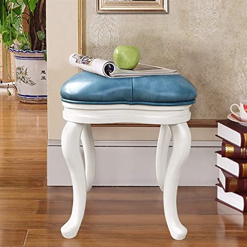 Upholstered Vanity Stool with Solid Wood Frame Q553