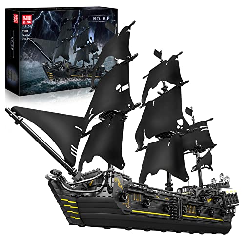 Mould King Pirates Ship Model Building Blocks Kits, MOC Black Pearl Sailboat Model Construction Set to Build, Gift for Kids Age 8+/Adult Collections Enthusiasts(2868 Pieces)