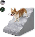 Dog Stairs for High Beds, Dog Steps Pet Stairs for High Beds Up to 24-28 inches High, Soft Dog Stairs for Small Dogs, 5 Tiers Dog Steps for Small Pets, Cats