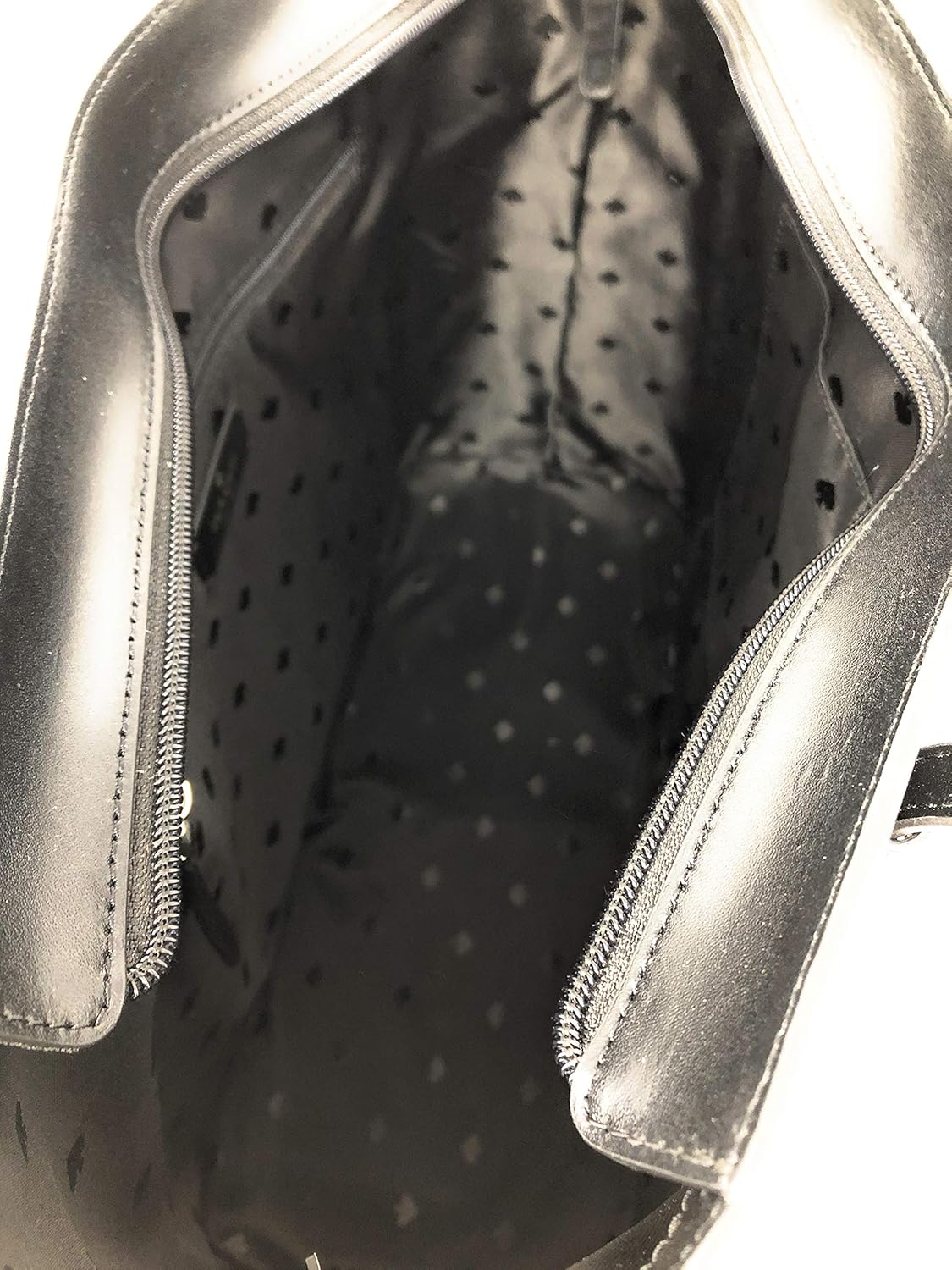 Black Leather Tote Shoulder Bag O8848
