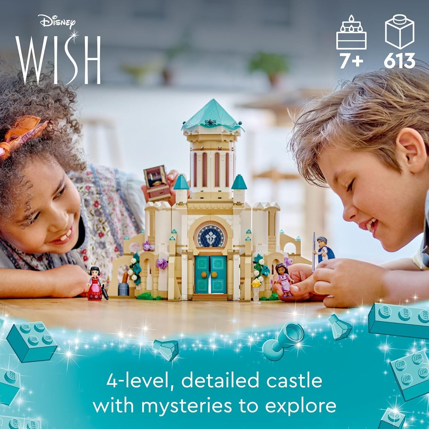 Disney Wish King Magnifico's Castle Building Toy Set for Kids Ages 7 and Up W8705