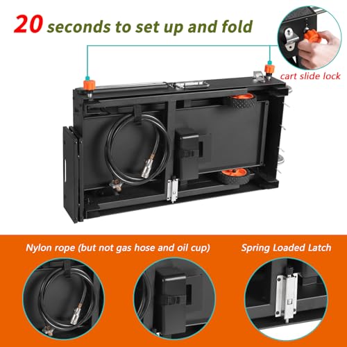 Portable Grill Stand with Wheels and Double Shelf for Outdoor BBQ O473