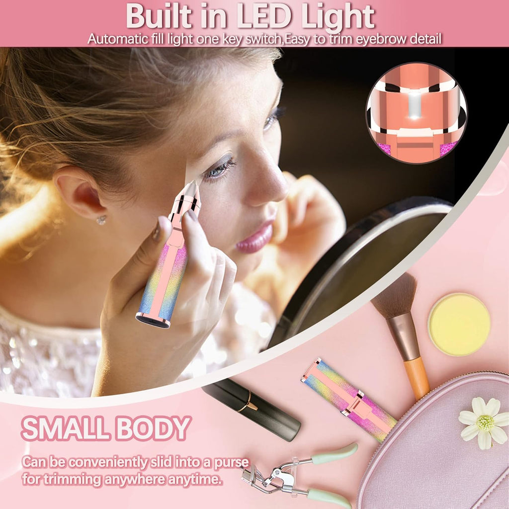 Facial Hair Remover for Women, Rechargeable 2-in-1 Trimmer with LED Light J801570