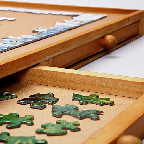1000 Piece Wooden Puzzle Board with Drawers and Spinner Q826