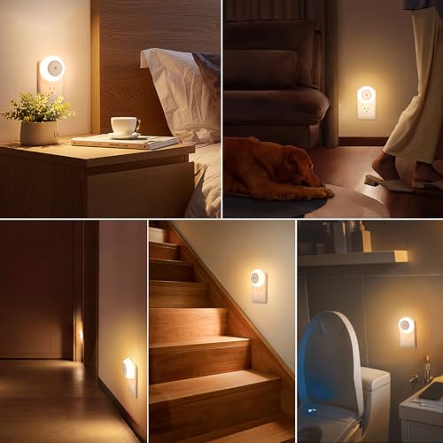 Amber LED Night Light Plug into Wall, Dusk to Dawn Sensor, 2 Pack I155295