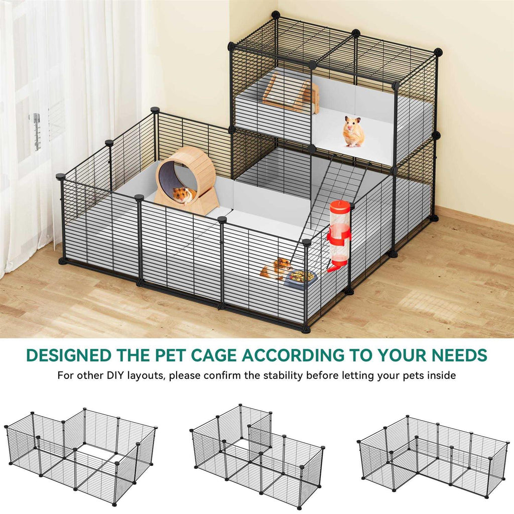 Guinea Pig Cage with Waterproof Plastic Liner Playpen for Small Animals U734