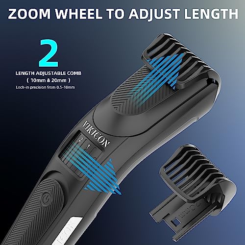 Men's Beard Trimmer with 40 Length Adjustable Precision Dial Cordless Hair Clipper C224