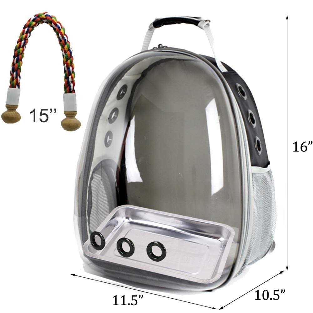 Bird Carrier Backpack with Stainless Steel Tray and Standing Perch J915200