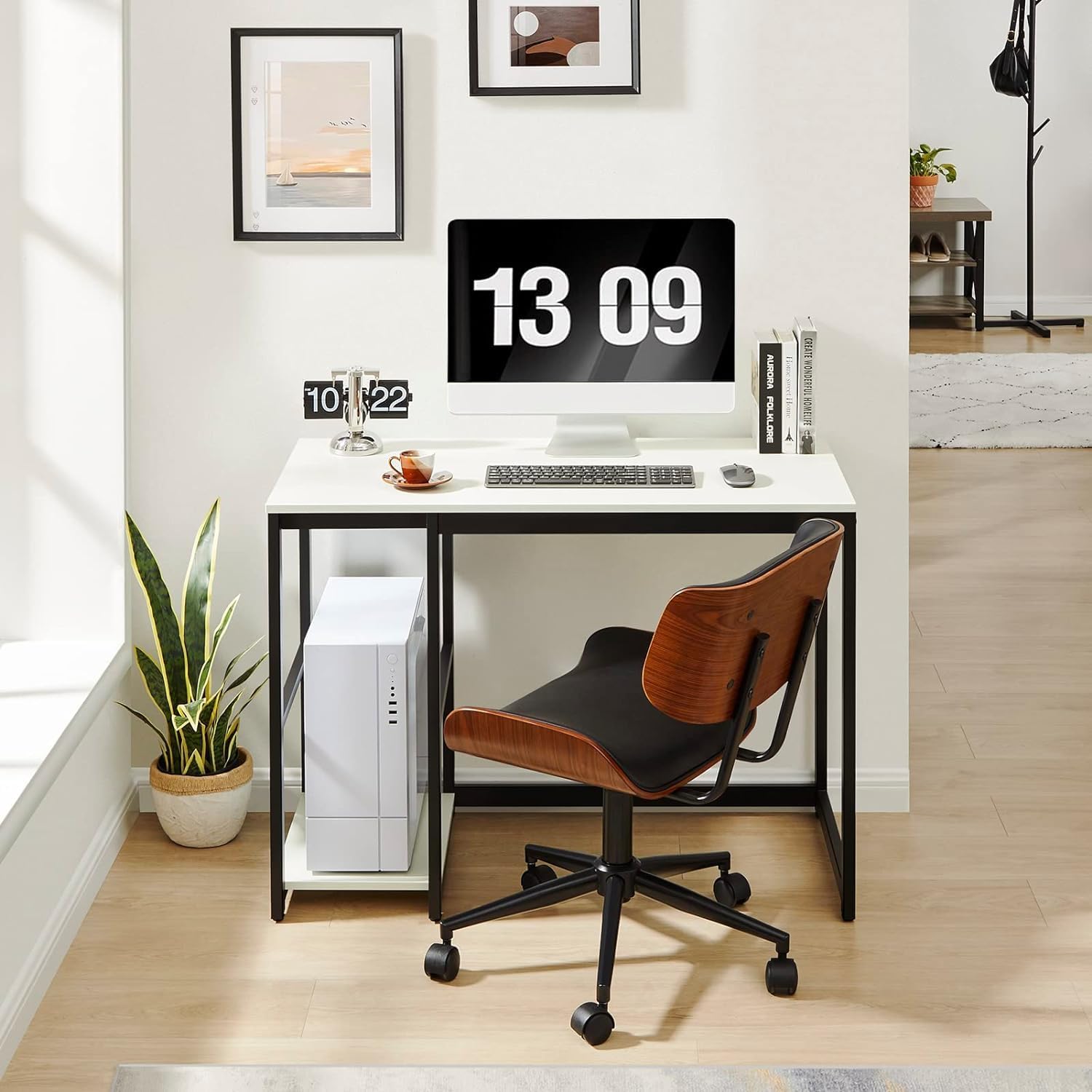 Computer Desk 40 inches with 2-Tier Shelves for Home Office S3430