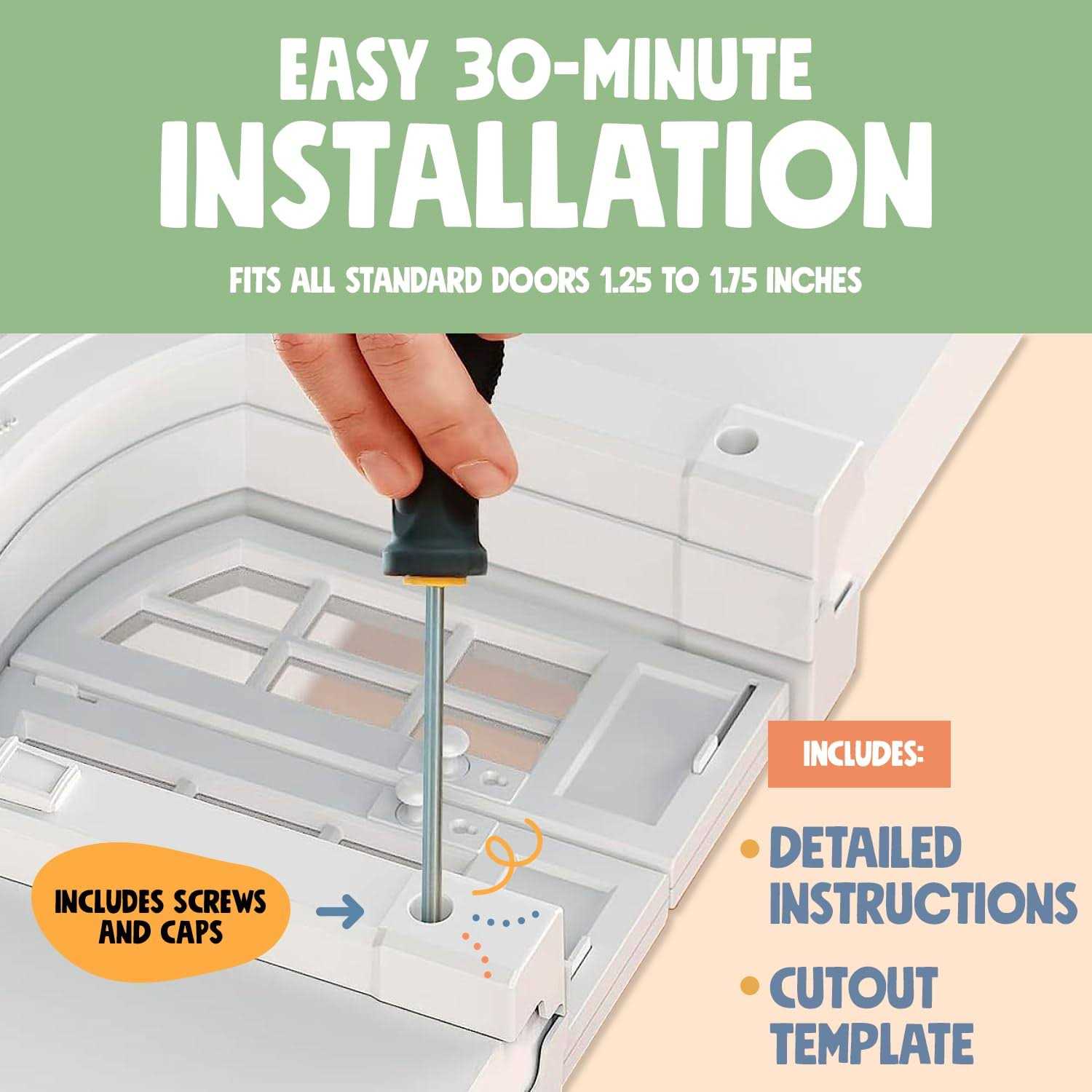 Interior Cat Door No-Flap for Cats Up to 20 lbs C8580