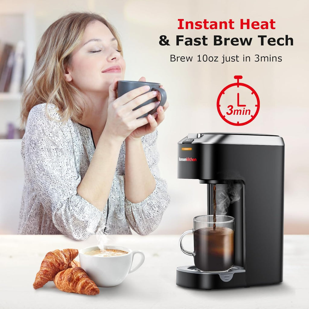 Single Serve Coffee Maker for K Cup Capsule, Fast Brewing, 6 to 12oz I65935