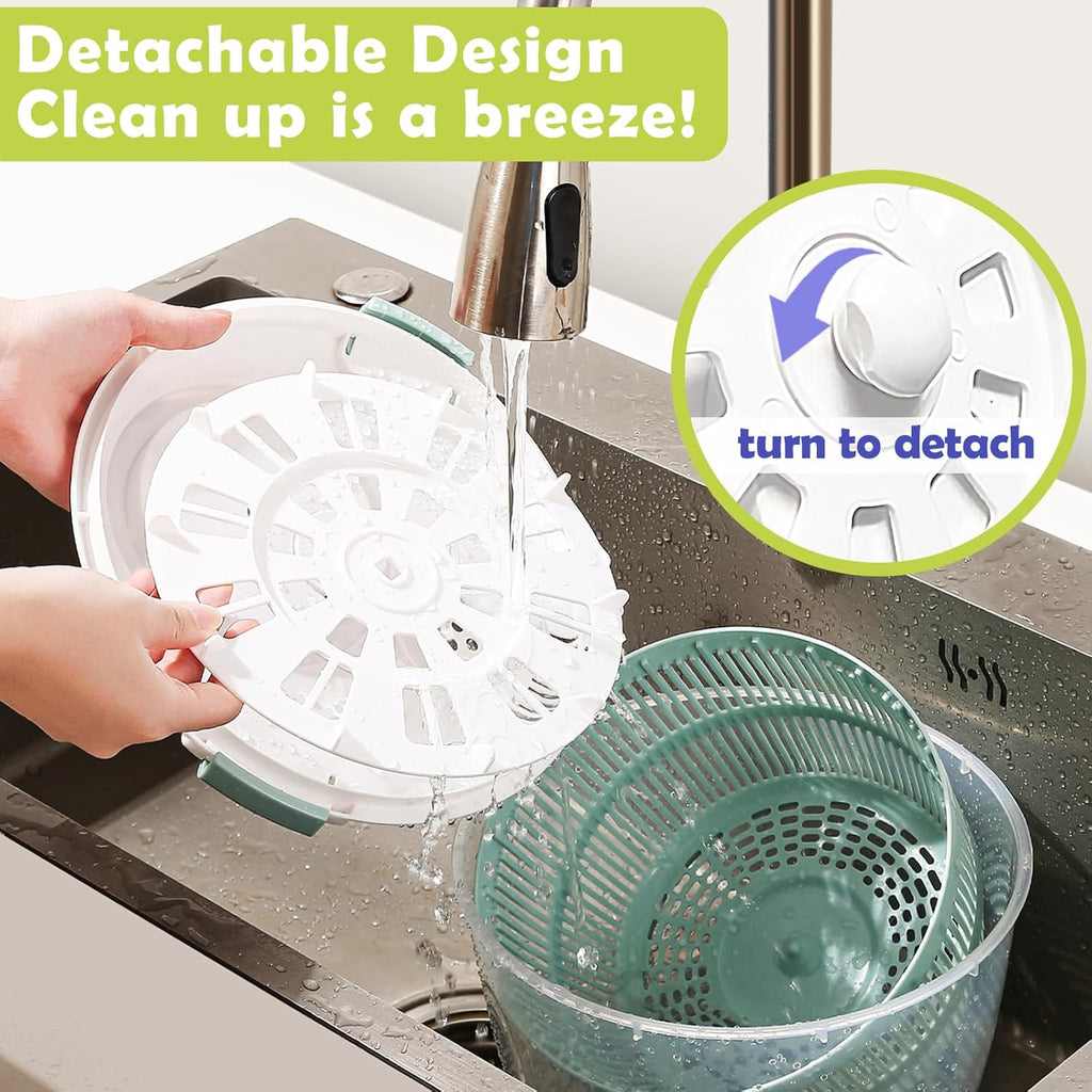 Salad Spinner, 4.8 Qt Large Capacity with Storage Lid, Non-skid Base D1698