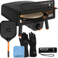 Blackstone Leggero Pizza Oven, Portable Outdoor Pizza Oven with 13" Rotating Stone, Blackstone Infrared Thermometer with Probe, Blackstone Black Aluminum Pizza Peel, and Wholesalehome Gloves & Cloth