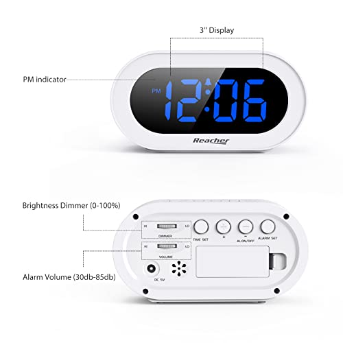 Small LED Digital Alarm Clock with Snooze and Dimmer U521112