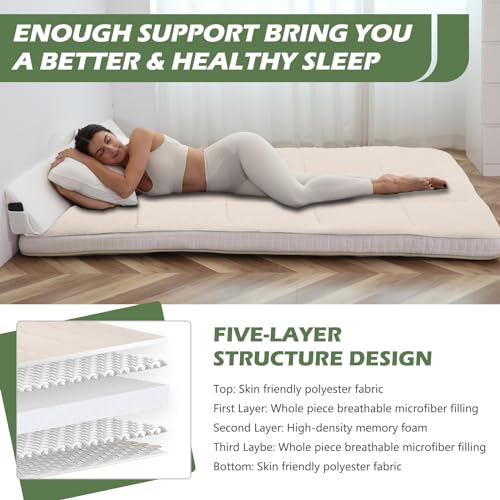 Foldable Floor Mattress for Sleeping, Camping, and Guest Bed W39162