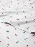 Queen Christmas Sheets - 4 Piece Deep Pocket Christmas Sheet Set - Soft & Wrinkle Free - Easy Care Bedding for Women, Men, Kids & Teens - Luxury Winter Holiday Sheets by CGK Linens (Skis)