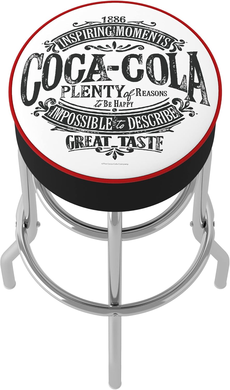 Vintage Bar Stool with Foam Padded Seat, Swivel Chair for Game Room P703