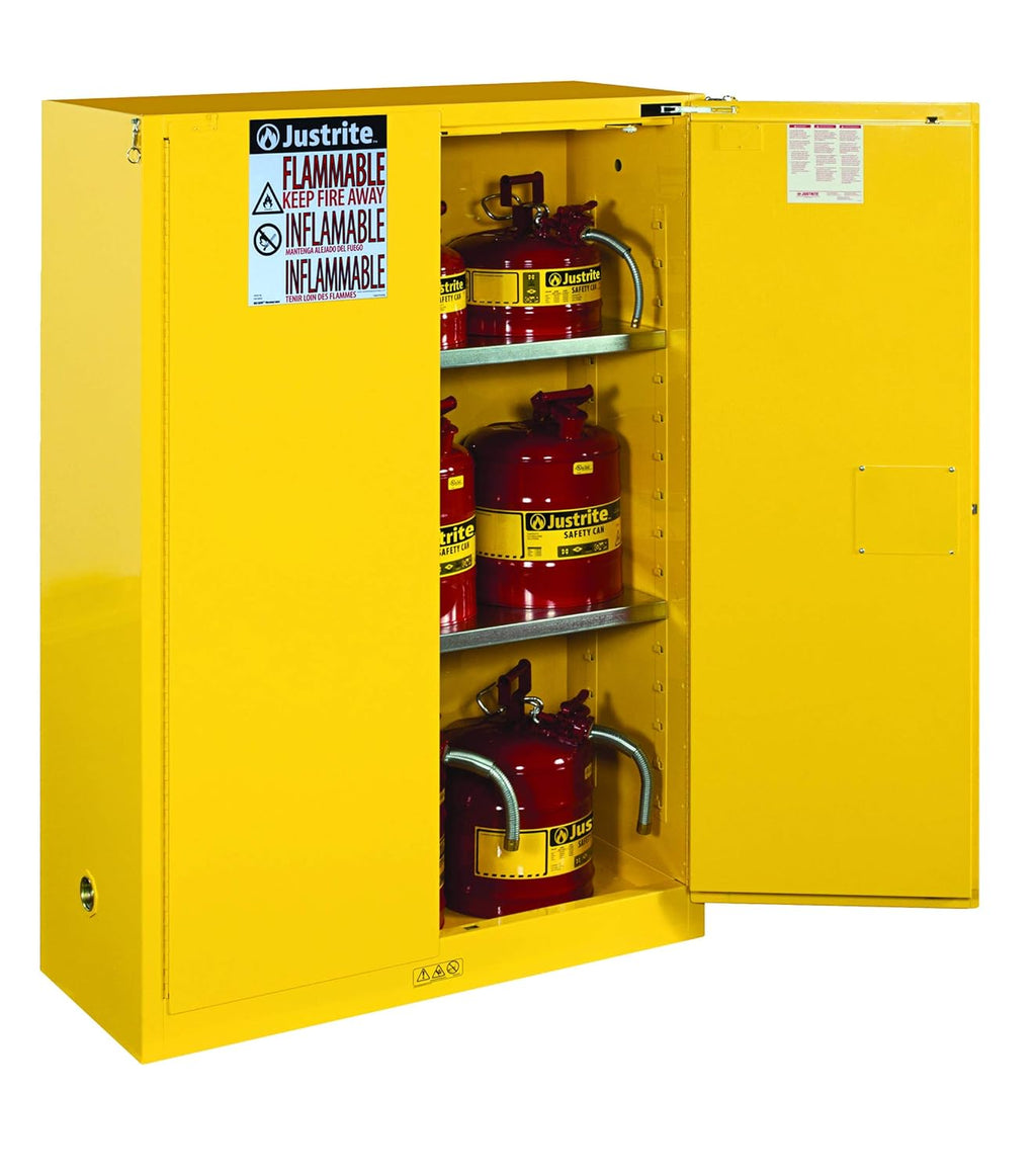 Justrite 894520 Sure-Grip EX Flammable Safety Cabinet, 2 Door, Self Closing, Dimensions (H x W x D): 44 x 43 x 18 inch (1651 x 1092 x 457 mm); 45 gal. (170L)