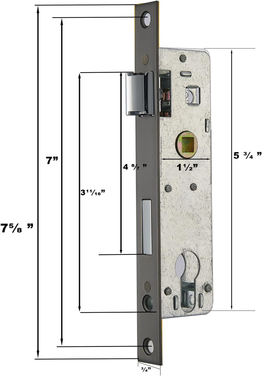 Brushed Dark Bronze Mortise Lock Set for Exterior Doors Y617