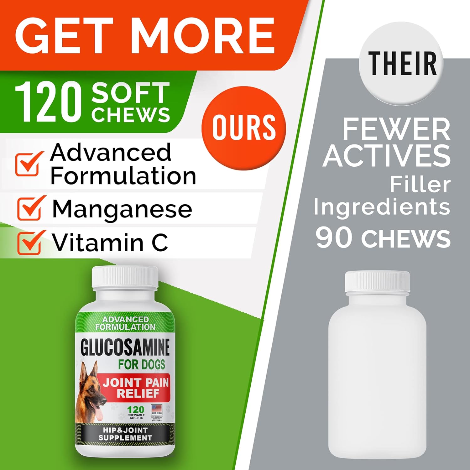 Glucosamine Joint Supplement Chews for Dogs with Omega-3 F47554