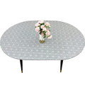 LIBERECOO Round Vinyl Fitted Tablecloth with Flannel Backing Elastic Edge Plastic Table Cover Waterproof Table Cloth Stain-Resistant Wipeable for 40"-44" Round Table