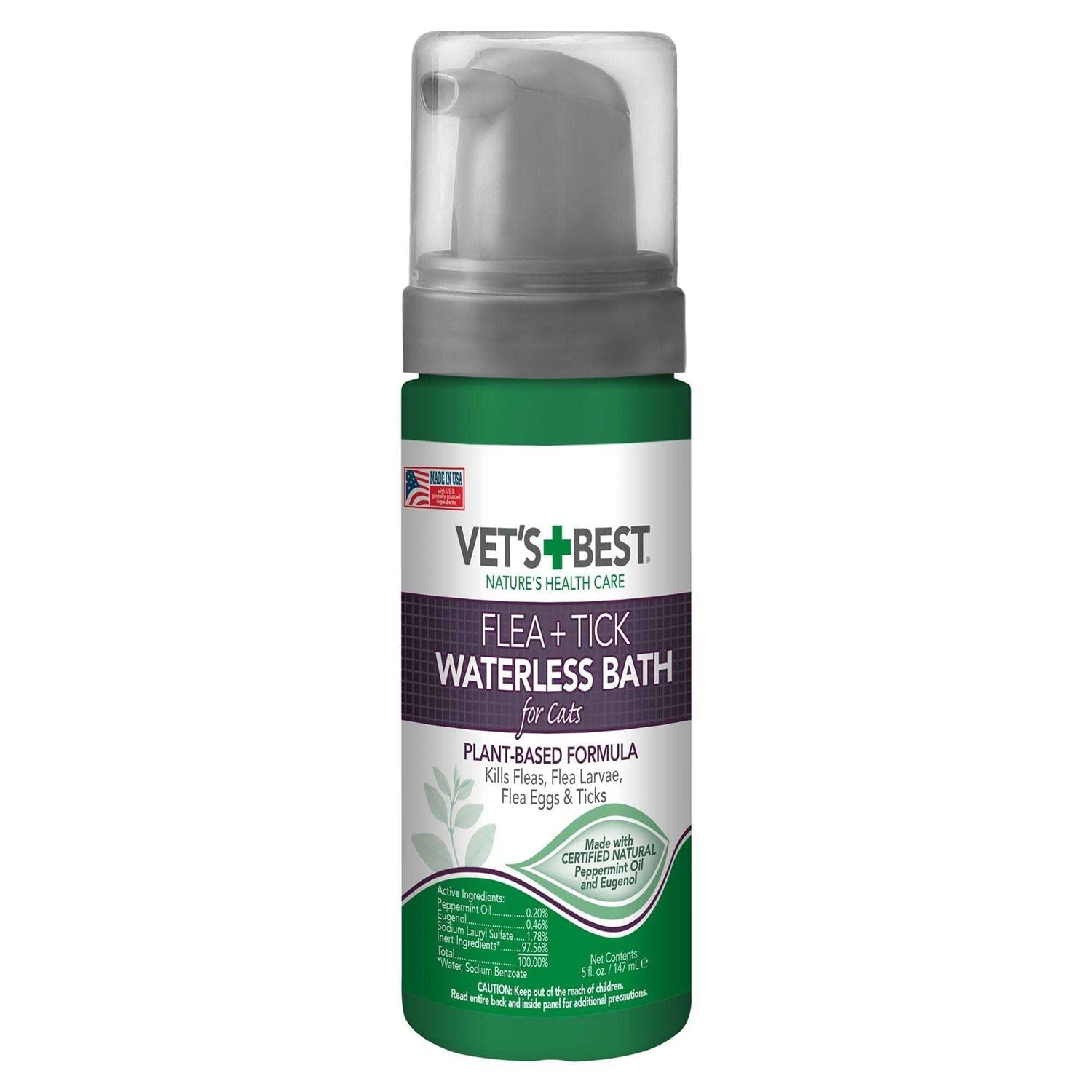 Vet's Best Flea &amp; Tick Waterless Bath for Cats - Pet Supplies online store