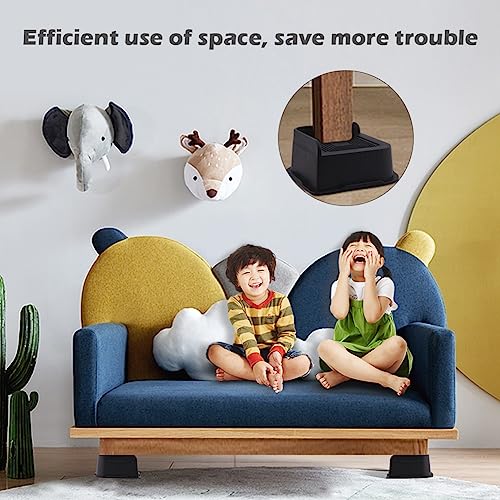 Furniture Risers for Bed, Couch, Sofa, Table and Chair, 2 or 4 Inch, Black W8830