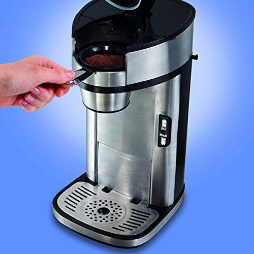 Single Serve Coffee Maker & Fast Grounds Brewer, 8-14oz Cups, Stainless Steel X4163