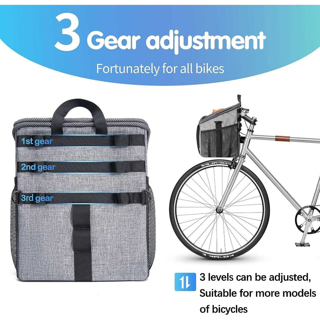 Dog Bike Basket Carrier Pet Bicycle Front Carrier Foldable Removable I8204