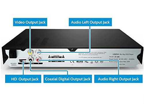 Blu Ray DVD Player, 1080P Home Theater with HDMI and USB Playback I711
